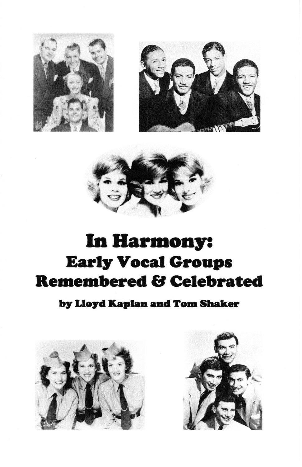 The cover of the new book  “In Harmony: Early Vocal Groups Remembered & Celebrated.”